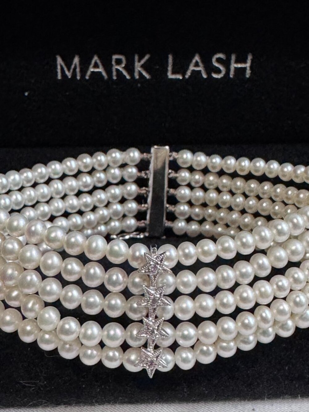 ✨💎 HOST PICK✨18K White Gold Mark Lash Diamond & Pearl Cuff Bracelet ✨ - Picture 12 of 16